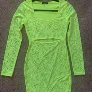 None green rhinestone dress